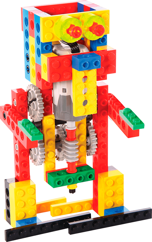 LEGO humanoid robot built in robotics summer camp Calgary