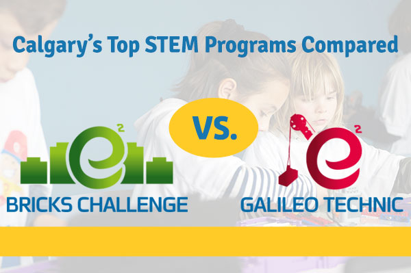 Children building LEGO STEM models in Brick Challenge and Galileo Technic programs